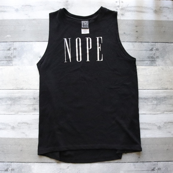 Modern Lux Tops - MODERN LUX 'NOPE' BLACK GRAPHIC TANK TOP XS